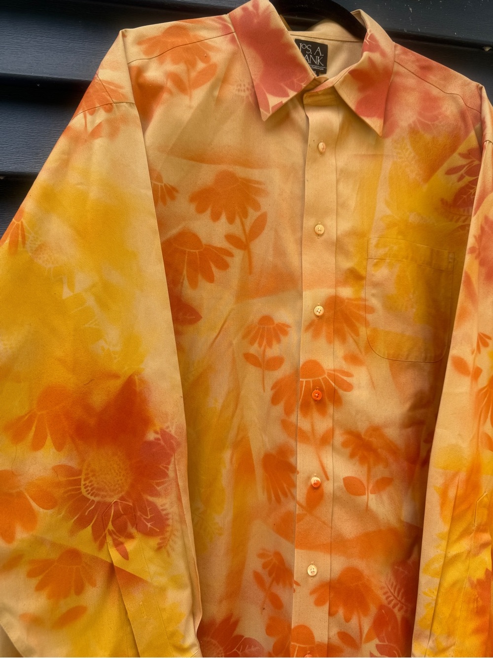 Hand Painted Sunflower Oversized Shacket Women XL 2XL Fall Colors Upcycled Art - Picture 4 of 13